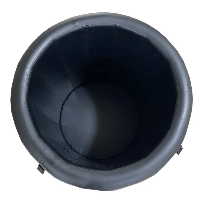 Image looking inside a black Ice Bath Tank